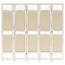 5-panels rumdeler 175x165 cm stof cremefarvet