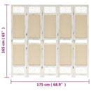 5-panels rumdeler 175x165 cm stof cremefarvet