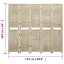 5-panels rumdeler 175x165 cm massivt kejsertræ