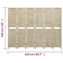 6-panels rumdeler 210x165 cm massivt kejsertræ
