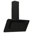 væghængt emhætte 90 cm rustfrit stål og hærdet glas sort