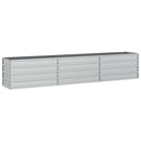 højbed 240x40x45 cm galvaniseret stål sølvfarvet
