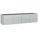 højbed 320x80x77 cm galvaniseret stål sølvfarvet