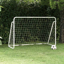 fodboldmål med net 180x90x120 cm stål hvid