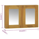 spejlskab 60x10x40 cm massivt teaktræ