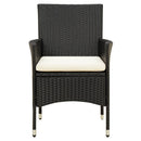 havestole med hynder 2 stk. polyrattan sort