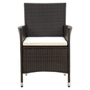 havestole med hynder 4 stk. polyrattan brun