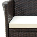 havestole med hynder 4 stk. polyrattan brun