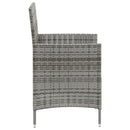 havestole med hynder 4 stk. polyrattan grå