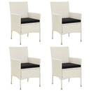 havestole med hynder 4 stk. polyrattan hvid