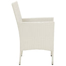 havestole med hynder 4 stk. polyrattan hvid