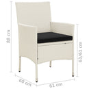 havestole med hynder 4 stk. polyrattan hvid