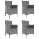 havestole 4 stk. polyrattan grå