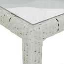 havebord 90x90x75 cm hærdet glas og polyrattan hvid