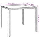 havebord 90x90x75 cm hærdet glas og polyrattan hvid