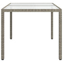 havebord 150x90x75 cm hærdet glas og polyrattan grå