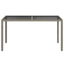 havebord 150x90x75 cm hærdet glas og polyrattan grå