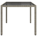 havebord 150x90x75 cm hærdet glas og polyrattan grå