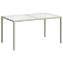 havebord 150x90x75 cm hærdet glas og polyrattan hvid