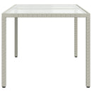 havebord 150x90x75 cm hærdet glas og polyrattan hvid
