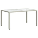 havebord 150x90x75 cm hærdet glas og polyrattan hvid