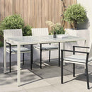 havebord 150x90x75 cm hærdet glas og polyrattan hvid