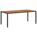 havebord 190x90x75 cm polyrattan og akacietræ sort