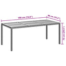 havebord 190x90x75 cm polyrattan og akacietræ sort