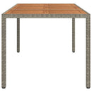 havebord 190x90x75 cm polyrattan og akacietræ grå