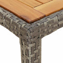 havebord 190x90x75 cm polyrattan og akacietræ grå