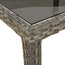 havebord 250x100x75 cm hærdet glas og polyrattan grå