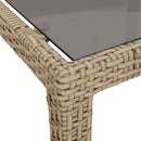 havebord 250x100x75 cm hærdet glas og polyrattan beige