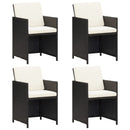 havestole 4 stk. polyrattan sort