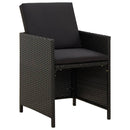 havestole med hynder 4 stk. polyrattan sort