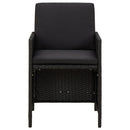 havestole med hynder 4 stk. polyrattan sort