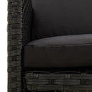 havestole med hynder 4 stk. polyrattan sort