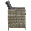 havestole med hynder 4 stk. polyrattan grå