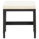 haveskamler 4 stk. med hynder polyrattan sort