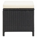 haveskamler 4 stk. med hynder polyrattan sort