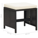 haveskamler 4 stk. med hynder polyrattan sort