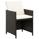 havestol med skamler 4 dele polyrattan sort