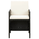 havestol med skamler 4 dele polyrattan sort