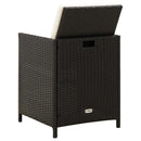 havestol med skamler 4 dele polyrattan sort