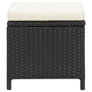 havestol med skamler 4 dele polyrattan sort