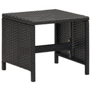 havestol med skamler 4 dele polyrattan sort