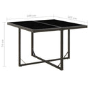 havebord 109x107x74 cm polyrattan og glas sort