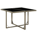 havebord 109x107x74 cm polyrattan og glas grå