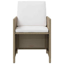 havestole med hynder 4 stk. polyrattan beige
