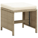 haveskamler 4 stk. med hynder polyrattan beige