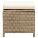 haveskamler 4 stk. med hynder polyrattan beige